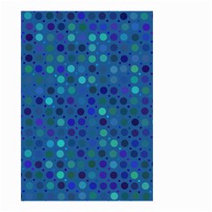 Blue Polka Dots Pattern Small Garden Flag (two Sides) by SpinnyChairDesigns