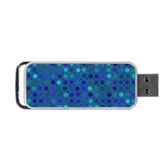 Blue Polka Dots Pattern Portable Usb Flash (two Sides) by SpinnyChairDesigns