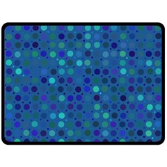 Blue Polka Dots Pattern Double Sided Fleece Blanket (large)  by SpinnyChairDesigns