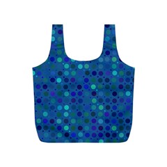 Blue Polka Dots Pattern Full Print Recycle Bag (s) by SpinnyChairDesigns