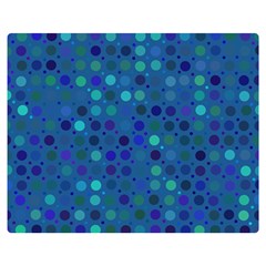 Blue Polka Dots Pattern Double Sided Flano Blanket (medium)  by SpinnyChairDesigns