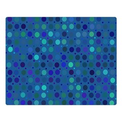 Blue Polka Dots Pattern Double Sided Flano Blanket (large)  by SpinnyChairDesigns