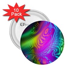 Psychedelic Swirl Trippy Abstract Art 2 25  Buttons (10 Pack)  by SpinnyChairDesigns