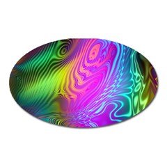 Psychedelic Swirl Trippy Abstract Art Oval Magnet by SpinnyChairDesigns