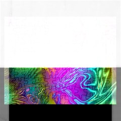 Psychedelic Swirl Trippy Abstract Art Rectangular Jigsaw Puzzl by SpinnyChairDesigns