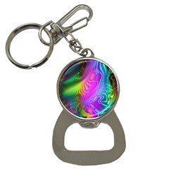 Psychedelic Swirl Trippy Abstract Art Bottle Opener Key Chain by SpinnyChairDesigns