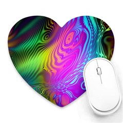 Psychedelic Swirl Trippy Abstract Art Heart Mousepads by SpinnyChairDesigns