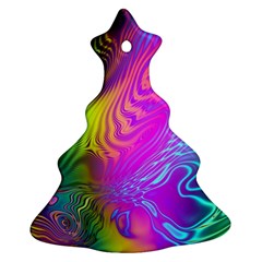 Psychedelic Swirl Trippy Abstract Art Christmas Tree Ornament (two Sides) by SpinnyChairDesigns