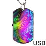 Psychedelic Swirl Trippy Abstract Art Dog Tag USB Flash (One Side) Front