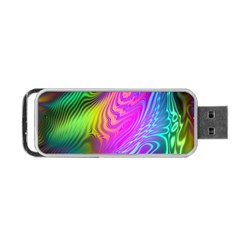 Psychedelic Swirl Trippy Abstract Art Portable Usb Flash (one Side) by SpinnyChairDesigns