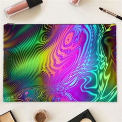 Psychedelic Swirl Trippy Abstract Art Cosmetic Bag (xxl) by SpinnyChairDesigns