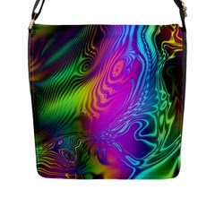 Psychedelic Swirl Trippy Abstract Art Flap Closure Messenger Bag (l) by SpinnyChairDesigns