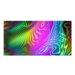 Psychedelic Swirl Trippy Abstract Art Satin Shawl by SpinnyChairDesigns