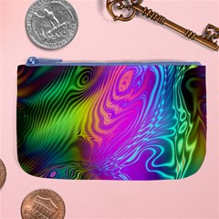 Psychedelic Swirl Trippy Abstract Art Large Coin Purse by SpinnyChairDesigns