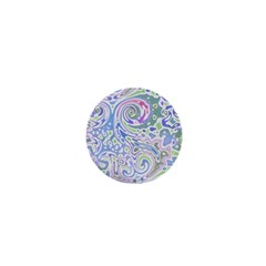 Colorful Pastel Floral Swirl Watercolor Pattern 1  Mini Buttons by SpinnyChairDesigns