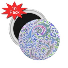 Colorful Pastel Floral Swirl Watercolor Pattern 2 25  Magnets (10 Pack)  by SpinnyChairDesigns