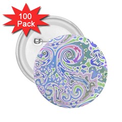 Colorful Pastel Floral Swirl Watercolor Pattern 2 25  Buttons (100 Pack)  by SpinnyChairDesigns