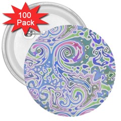 Colorful Pastel Floral Swirl Watercolor Pattern 3  Buttons (100 Pack)  by SpinnyChairDesigns