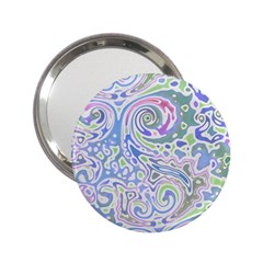 Colorful Pastel Floral Swirl Watercolor Pattern 2 25  Handbag Mirrors by SpinnyChairDesigns