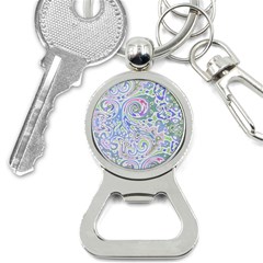 Colorful Pastel Floral Swirl Watercolor Pattern Bottle Opener Key Chain by SpinnyChairDesigns