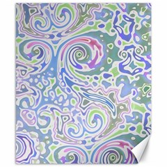 Colorful Pastel Floral Swirl Watercolor Pattern Canvas 8  X 10  by SpinnyChairDesigns