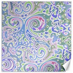 Colorful Pastel Floral Swirl Watercolor Pattern Canvas 12  X 12  by SpinnyChairDesigns