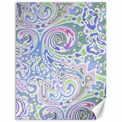 Colorful Pastel Floral Swirl Watercolor Pattern Canvas 12  X 16  by SpinnyChairDesigns