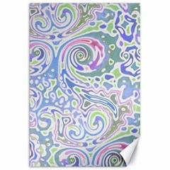 Colorful Pastel Floral Swirl Watercolor Pattern Canvas 20  X 30  by SpinnyChairDesigns