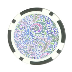 Colorful Pastel Floral Swirl Watercolor Pattern Poker Chip Card Guard by SpinnyChairDesigns