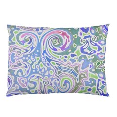 Colorful Pastel Floral Swirl Watercolor Pattern Pillow Case by SpinnyChairDesigns