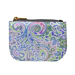 Colorful Pastel Floral Swirl Watercolor Pattern Mini Coin Purse by SpinnyChairDesigns