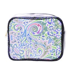 Colorful Pastel Floral Swirl Watercolor Pattern Mini Toiletries Bag (one Side) by SpinnyChairDesigns