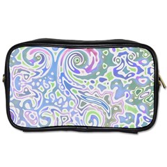 Colorful Pastel Floral Swirl Watercolor Pattern Toiletries Bag (two Sides) by SpinnyChairDesigns