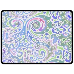 Colorful Pastel Floral Swirl Watercolor Pattern Fleece Blanket (large)  by SpinnyChairDesigns