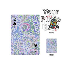 Colorful Pastel Floral Swirl Watercolor Pattern Playing Cards 54 Designs (mini) by SpinnyChairDesigns