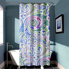 Colorful Pastel Floral Swirl Watercolor Pattern Shower Curtain 36  X 72  (stall)  by SpinnyChairDesigns