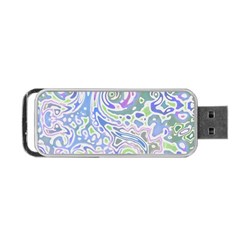 Colorful Pastel Floral Swirl Watercolor Pattern Portable Usb Flash (one Side) by SpinnyChairDesigns