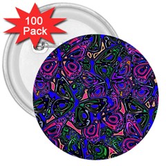 Purple Abstract Butterfly Pattern 3  Buttons (100 Pack)  by SpinnyChairDesigns