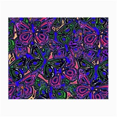 Purple Abstract Butterfly Pattern Small Glasses Cloth (2 Sides) by SpinnyChairDesigns