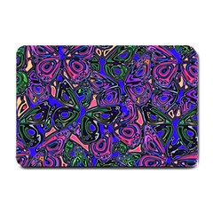 Purple Abstract Butterfly Pattern Small Doormat  by SpinnyChairDesigns