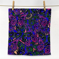 Purple Abstract Butterfly Pattern Face Towel by SpinnyChairDesigns