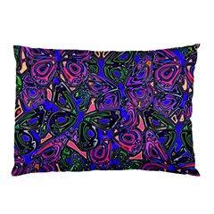 Purple Abstract Butterfly Pattern Pillow Case by SpinnyChairDesigns