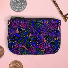 Purple Abstract Butterfly Pattern Mini Coin Purse by SpinnyChairDesigns