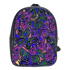 Purple Abstract Butterfly Pattern School Bag (large) by SpinnyChairDesigns