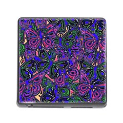 Purple Abstract Butterfly Pattern Memory Card Reader (square 5 Slot) by SpinnyChairDesigns