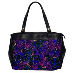 Purple Abstract Butterfly Pattern Oversize Office Handbag by SpinnyChairDesigns