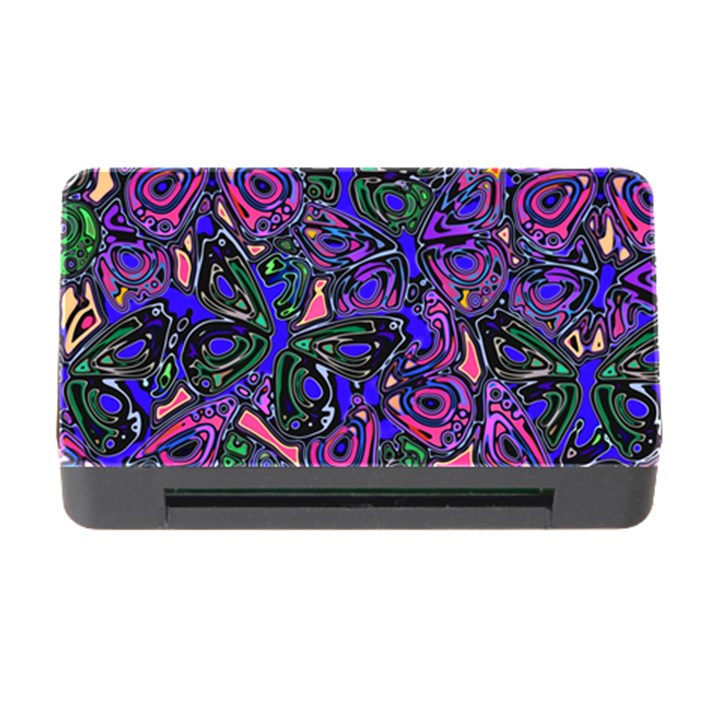 Purple Abstract Butterfly Pattern Memory Card Reader with CF