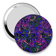 Purple Abstract Butterfly Pattern 3  Handbag Mirrors by SpinnyChairDesigns