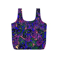 Purple Abstract Butterfly Pattern Full Print Recycle Bag (s) by SpinnyChairDesigns