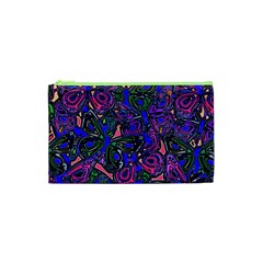 Purple Abstract Butterfly Pattern Cosmetic Bag (xs) by SpinnyChairDesigns